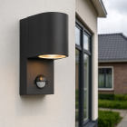 Moderne buiten wandlamp met bewegingssensor zwart, Corina, IP54