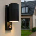 Zwarte buitenlamp Pedro - met bewegingssensor