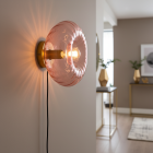 Retro wandlamp roze, Diane, met schakelaar