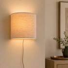 Landelijke wandlamp beige, Timmy, met schakelaar