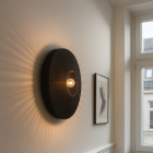 Landelijke wandlamp zwart, Sanny, met schakelaar