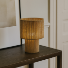 Landelijke tafellamp bruin, Sanny, met schakelaar