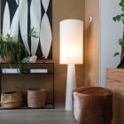 Moderne vloerlamp beige, Timmy, met schakelaar
