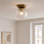 Retro plafondlamp transparant, Johnson