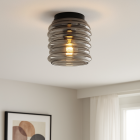 Glazen plafondlamp grijs, Karen