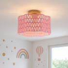 Papieren plafondlamp roze, Mickey