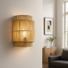 Landelijke wandlamp bruin, Selena, met schakelaar