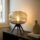 Retro tafellamp amber, Sean, met schakelaar