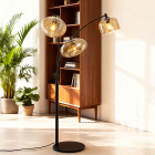 Moderne vloerlamp amber, Caia, met schakelaar