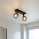 Moderne badkamer plafondlamp zwart, Amer, IP44