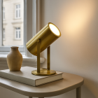 Moderne oplaadbare tafellamp messing, Elko, 2W, 3000K LED, met schakelaar