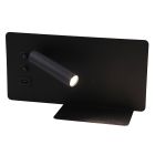 Moderne wandlamp zwart, Stanley, 10W, 4000K LED, met schakelaar