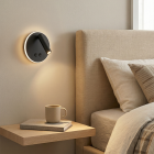 Moderne wandlamp zwart, Robbie, 10W, 4000K LED, met schakelaar