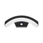 Moderne buiten wandlamp met bewegingssensor zwart, Sadik, 9W, 4000K LED, IP54