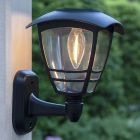 Klassieke buiten wandlamp op zonne-energie zwart, Adne, 0,03W, 3000K LED, IP44