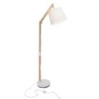 Bleek hout, witte vloerlamp Iulia