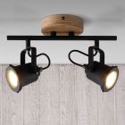 Industriële plafondspot Jantina, zwart