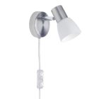 Metalen wandlamp chroom, Alaya, met schakelaar
