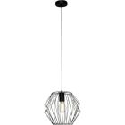 Industriële hanglamp Alvina, Zwart