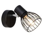 Industriële wandlamp Adama, Zwart