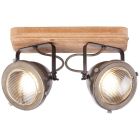 Moderne plafondlamp Elena, Burned Steel, Hout
