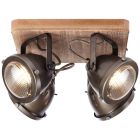Moderne plafondlamp Elena, Burned Steel, Hout