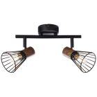 Moderne plafondlamp Floor, Donkerkleurig Hout, Mat Zwart