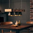 Industriële hanglamp Audrey, zwart, hout