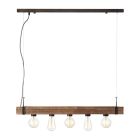 Industriële hanglamp Asli, zwart, hout