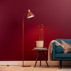 Landelijke vloerlamp rood, Thalina, met schakelaar