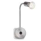 Metalen stopcontact wandlamp chroom, Hayo, met schakelaar