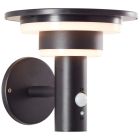 Moderne buiten wandlamp op zonne-energie zwart, Lonneke, 3W, 3000K LED, IP44