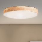 Moderne plafonnière hout, Asude, 60W, warm tot koud wit verstelbare LED, met afstandsbediening