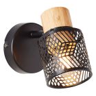 Houten wandspot zwart, Sherona