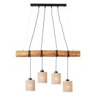 Houten eettafel hanglamp bruin, Veronique