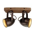 Zwarte plafondspot Chanice, metaal, vintage