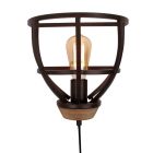 Zwarte wandlamp Calvin, metaal, industrieel