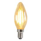 Dimbare Olucia E14 LED kaars, 3W, Amber glas, 2200k