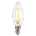 Dimbare Olucia E14 LED kaars, 3W, Transparant glas, 2700k