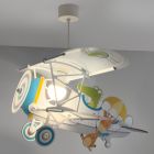 Veelkleurige kinderkamer hanglamp kunststof, Krokodil vliegtuig