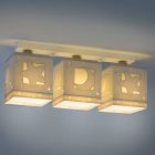 Plafondlamp Maan en sterren grijs, 3 kapjes
