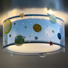 Blauwe kinderkamer plafondlamp kunststof, Planeten