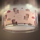 Roze kinderkamer plafondlamp kunststof, Unicorn