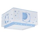 Blauwe kinderkamer plafondlamp kunststof, Maan en sterren