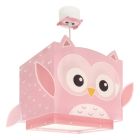 Roze kinderkamer hanglamp kunststof, Uiltjes