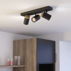 Zwarte moderne wandspot staal, Conradus, IP44