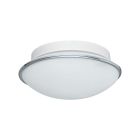 Witte wandlamp Nicoletta, staal, IP44