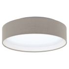 Taupe moderne plafonnière stof, Abano, 12W, 3000K LED