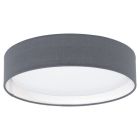 Grijze moderne plafonnière stof, Abano, 12W, 3000K LED