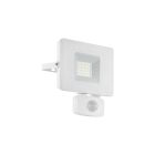 Witte buiten wandlamp met bewegingssensor aluminium, Joey, IP44